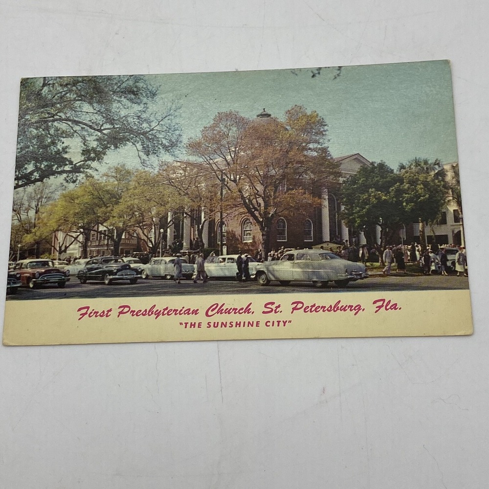 Vtg St‎ Petersburg FL Postcard First Presbyterian Church Posted 1965 Sunshine
